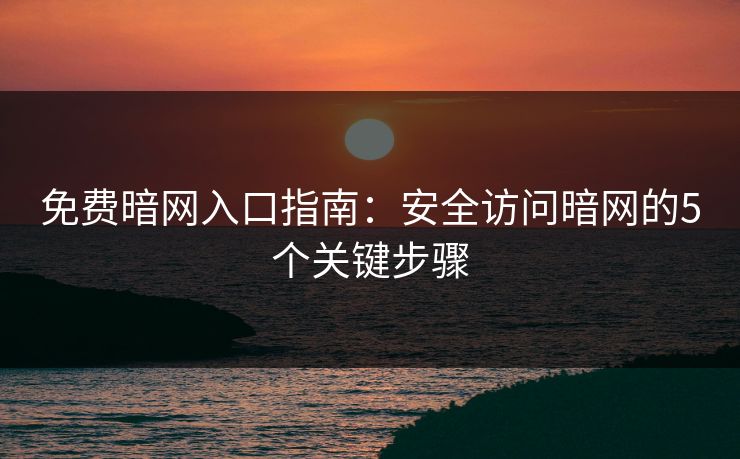 免费暗网入口指南：安全访问暗网的5个关键步骤